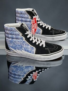 Vans Sk8-Hi Bolt Liquify Black Blue Sneakers NWT Multiple Sizes Available